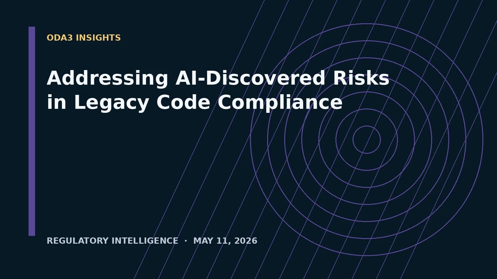 Editorial header for Addressing AI-Discovered Risks in Legacy Code Compliance